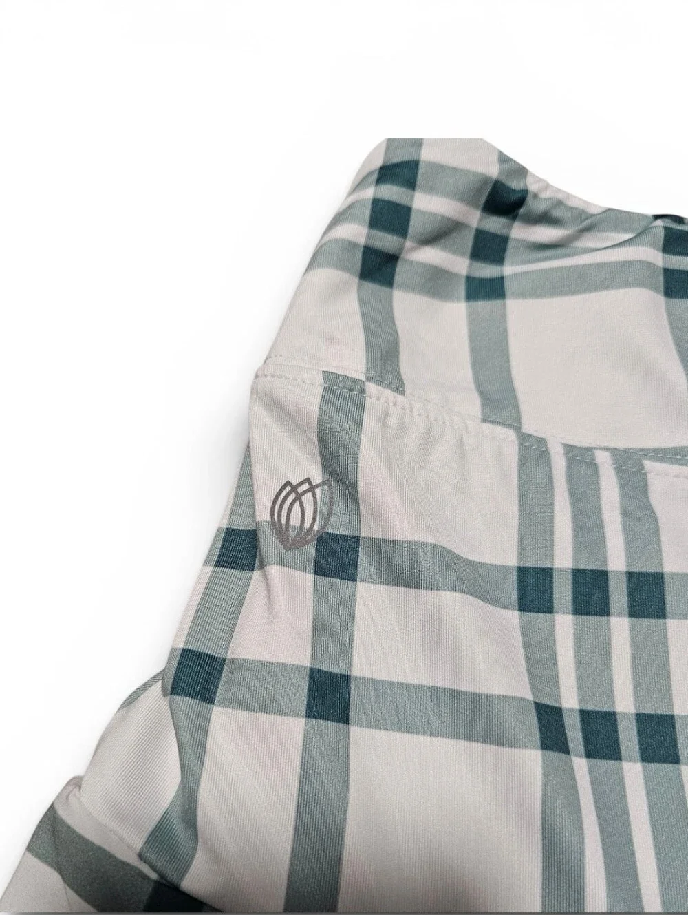 GG Blue Luxe Sport Performance Skort Women's Green & White Plaid Size L